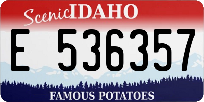 ID license plate E536357