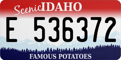 ID license plate E536372