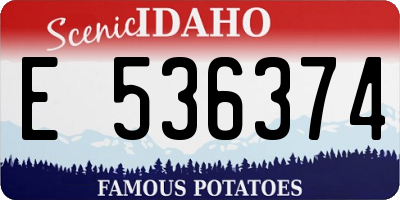 ID license plate E536374
