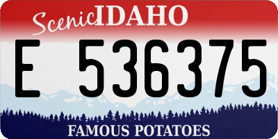ID license plate E536375