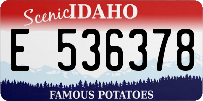 ID license plate E536378
