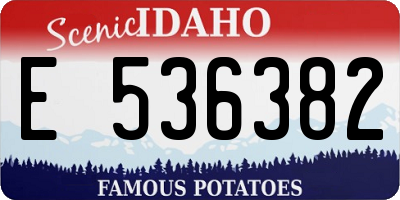 ID license plate E536382