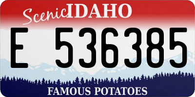 ID license plate E536385