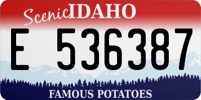ID license plate E536387