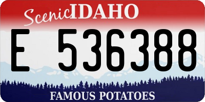 ID license plate E536388