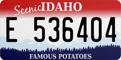 ID license plate E536404