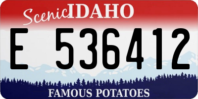 ID license plate E536412