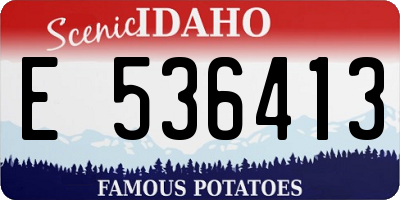 ID license plate E536413