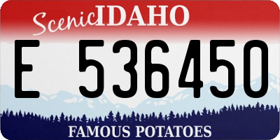 ID license plate E536450
