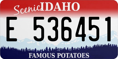 ID license plate E536451