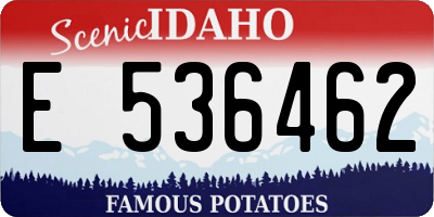 ID license plate E536462