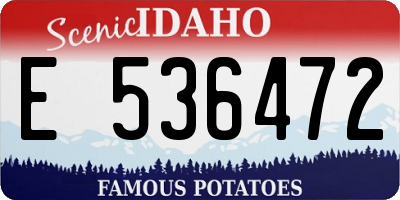 ID license plate E536472