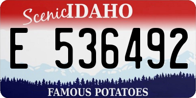 ID license plate E536492