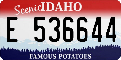 ID license plate E536644