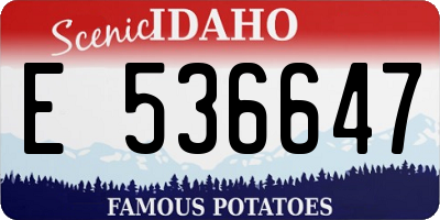 ID license plate E536647