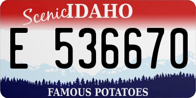 ID license plate E536670
