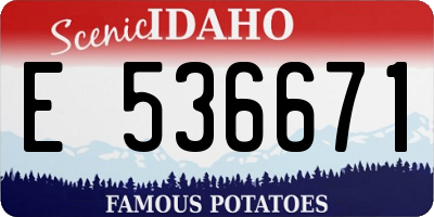 ID license plate E536671