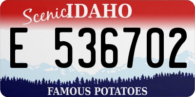 ID license plate E536702