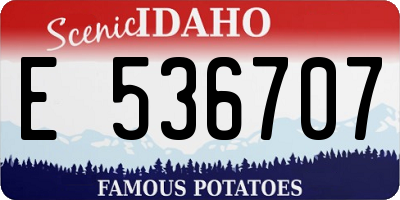 ID license plate E536707