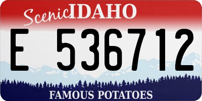 ID license plate E536712