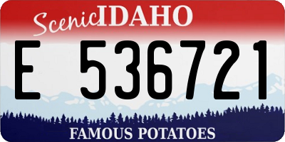 ID license plate E536721