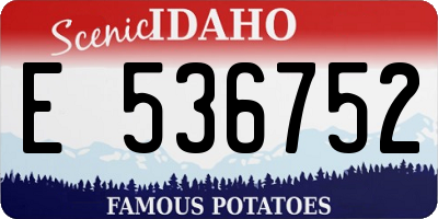 ID license plate E536752