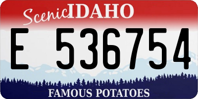 ID license plate E536754