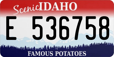 ID license plate E536758