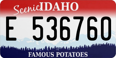 ID license plate E536760