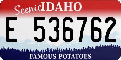 ID license plate E536762