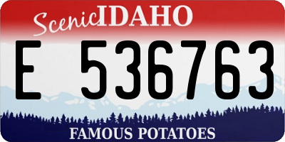 ID license plate E536763