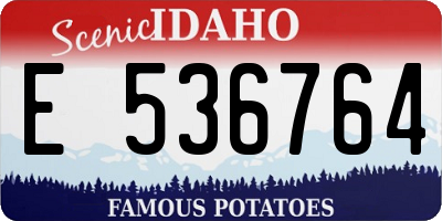 ID license plate E536764