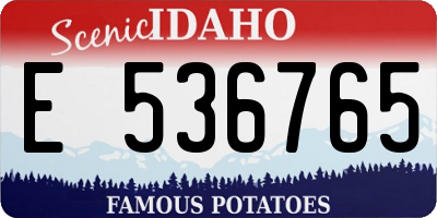 ID license plate E536765