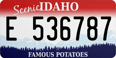 ID license plate E536787