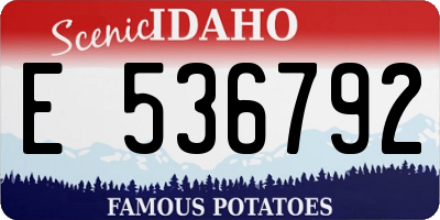 ID license plate E536792