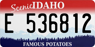 ID license plate E536812