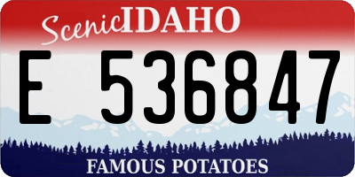 ID license plate E536847