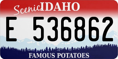 ID license plate E536862