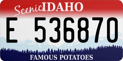 ID license plate E536870