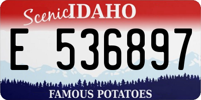 ID license plate E536897