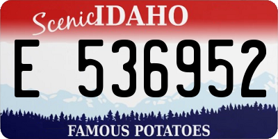 ID license plate E536952