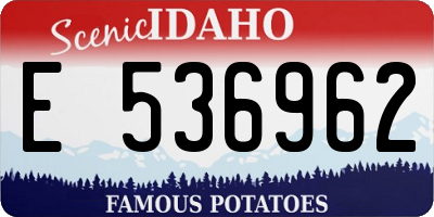 ID license plate E536962