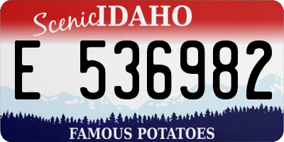 ID license plate E536982