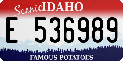 ID license plate E536989