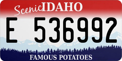 ID license plate E536992