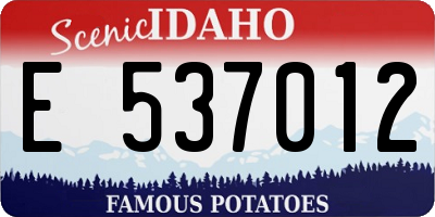 ID license plate E537012