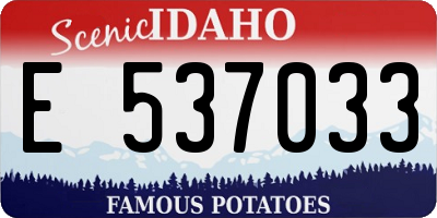 ID license plate E537033