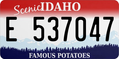 ID license plate E537047