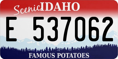 ID license plate E537062