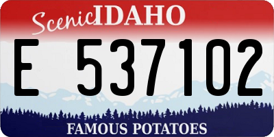 ID license plate E537102